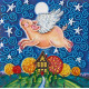 Mini Bead embroidery kit Flying pig
