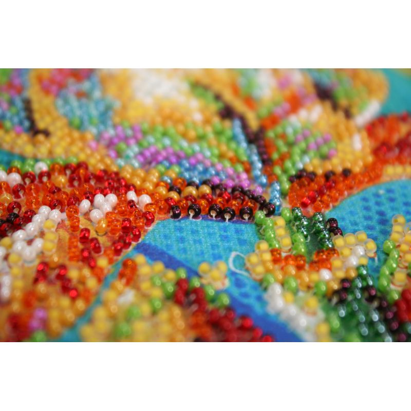 Mini Bead embroidery kit Multicolored iris