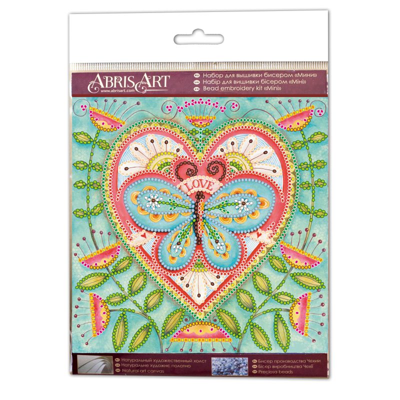 Mini Bead embroidery kit Summer heart