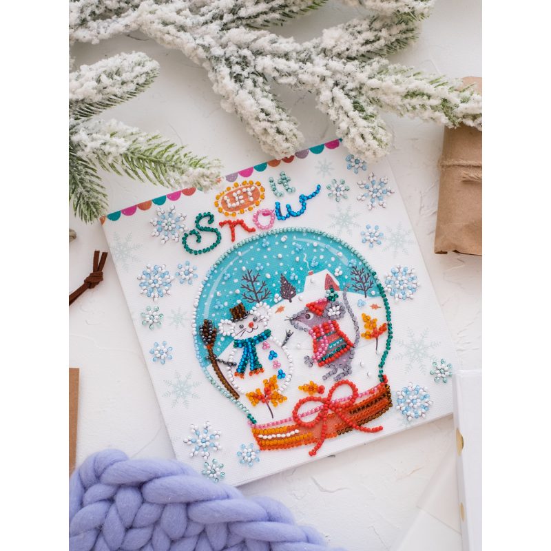 Mini Bead embroidery kit Snowiness