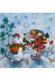 Mini Bead embroidery kit Snow friend