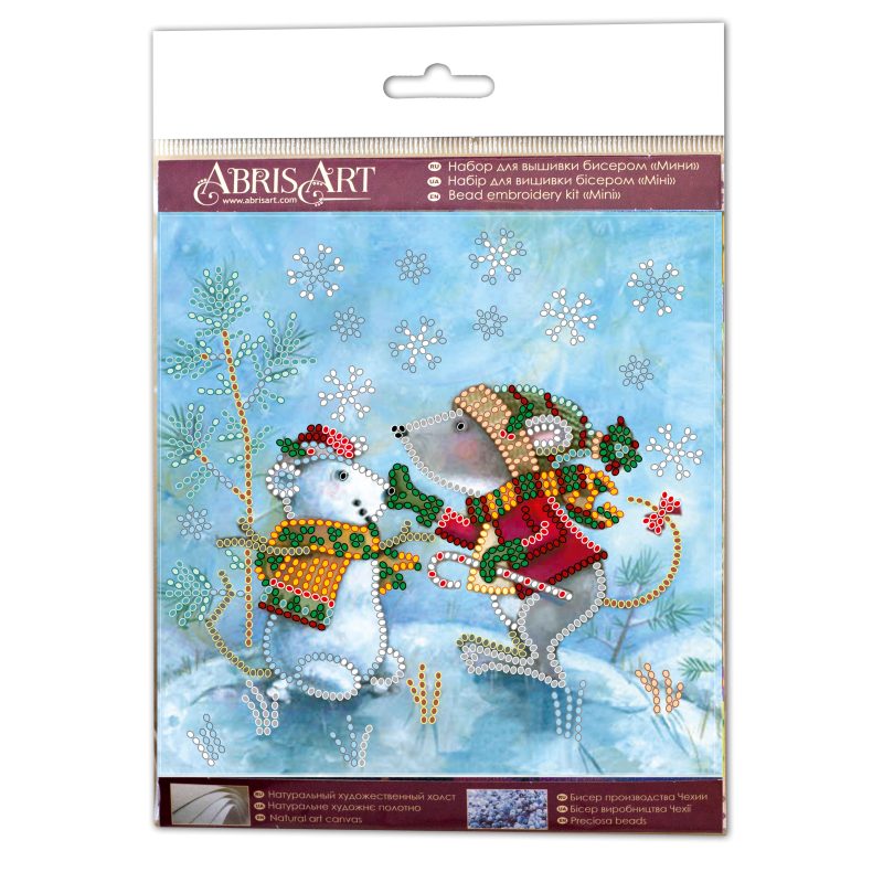 Mini Bead embroidery kit Snow friend