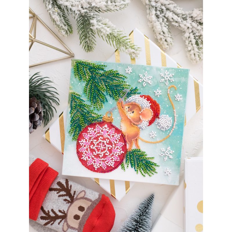 Mini Bead embroidery kit Decorating christmas tree
