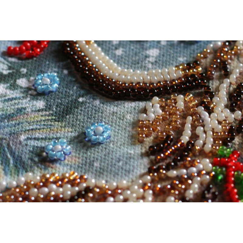 Mini Bead embroidery kit Christmas goby