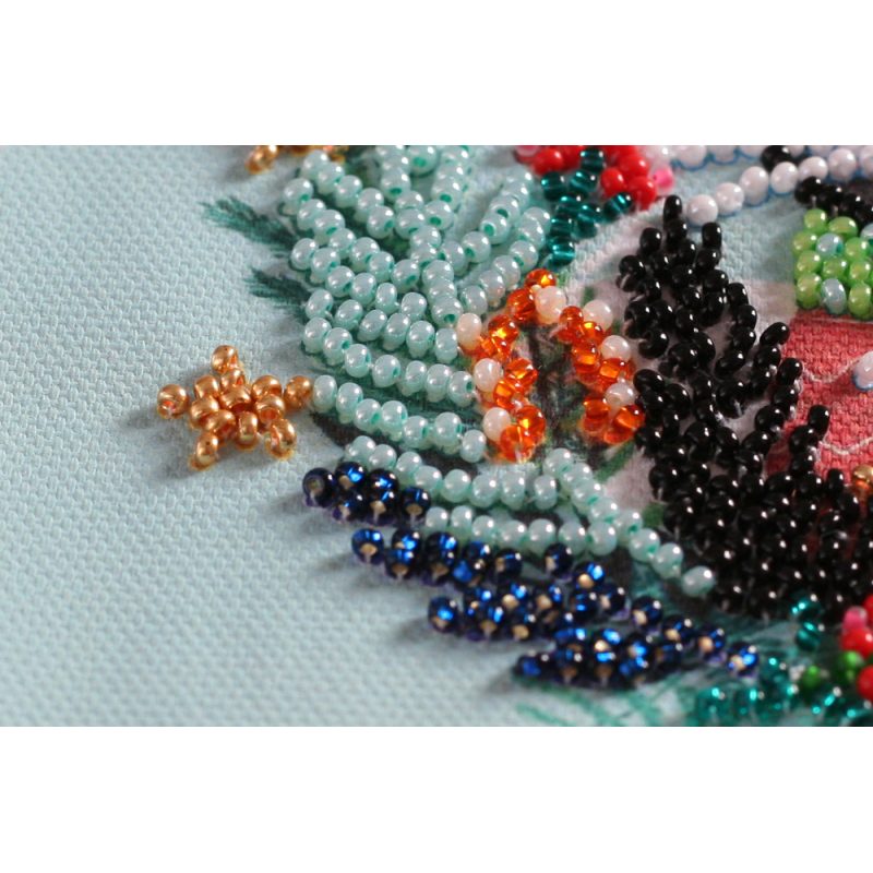 Mini Bead embroidery kit Meow Christmas