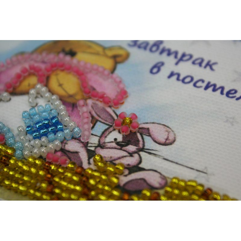 Magnets Bead embroidery kit Breakfast in abed