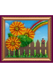 Magnets Bead embroidery kit Sunflowers and Rainbow