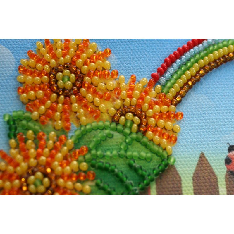 Magnets Bead embroidery kit Sunflowers and Rainbow