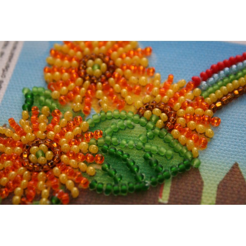 Magnets Bead embroidery kit Sunflowers and Rainbow