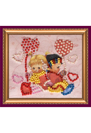 Magnets Bead embroidery kit Hearts