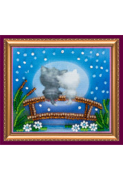 Magnets Bead embroidery kit Moon cats