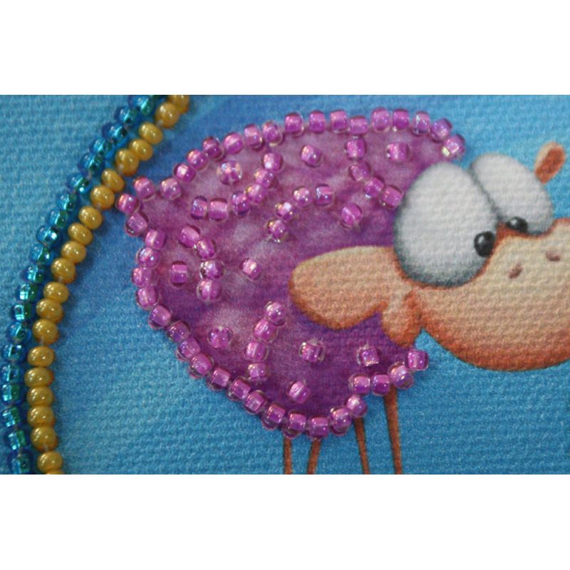 Magnets Bead embroidery kit Woolly and snail