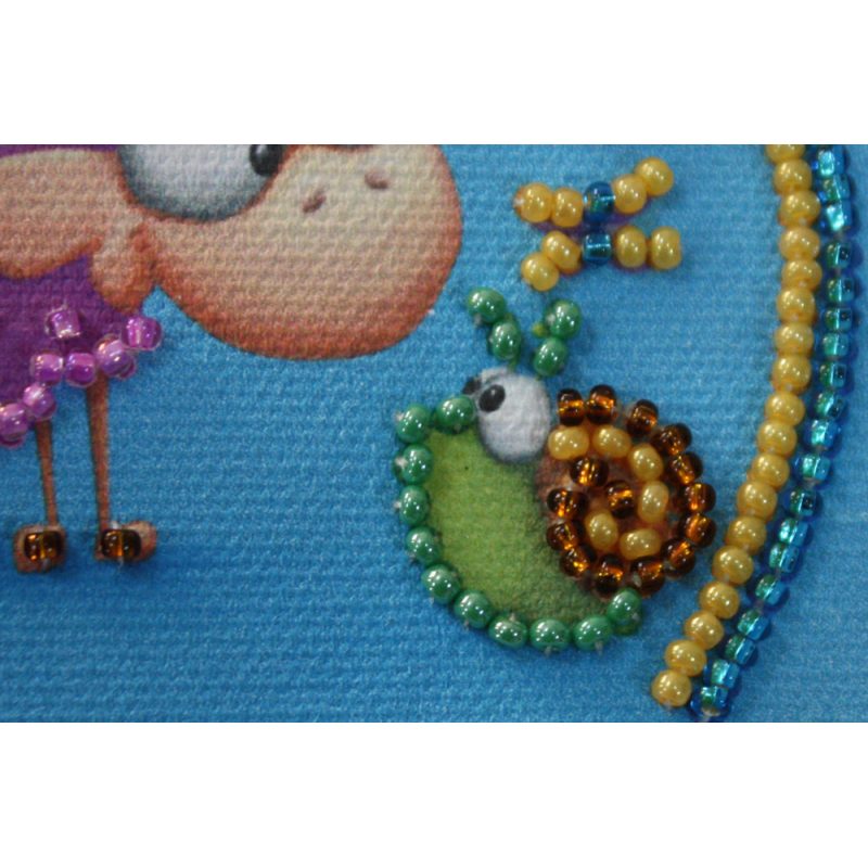 Magnets Bead embroidery kit Woolly and snail