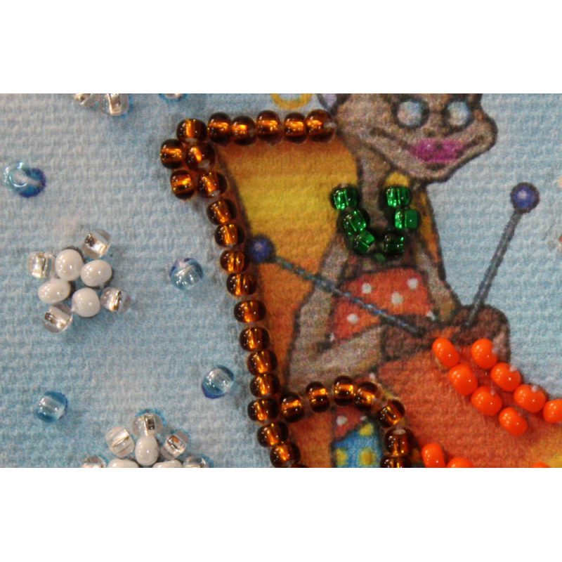 Magnets Bead embroidery kit Goat crocheter