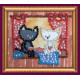 Magnets Bead embroidery kit Catty tea time