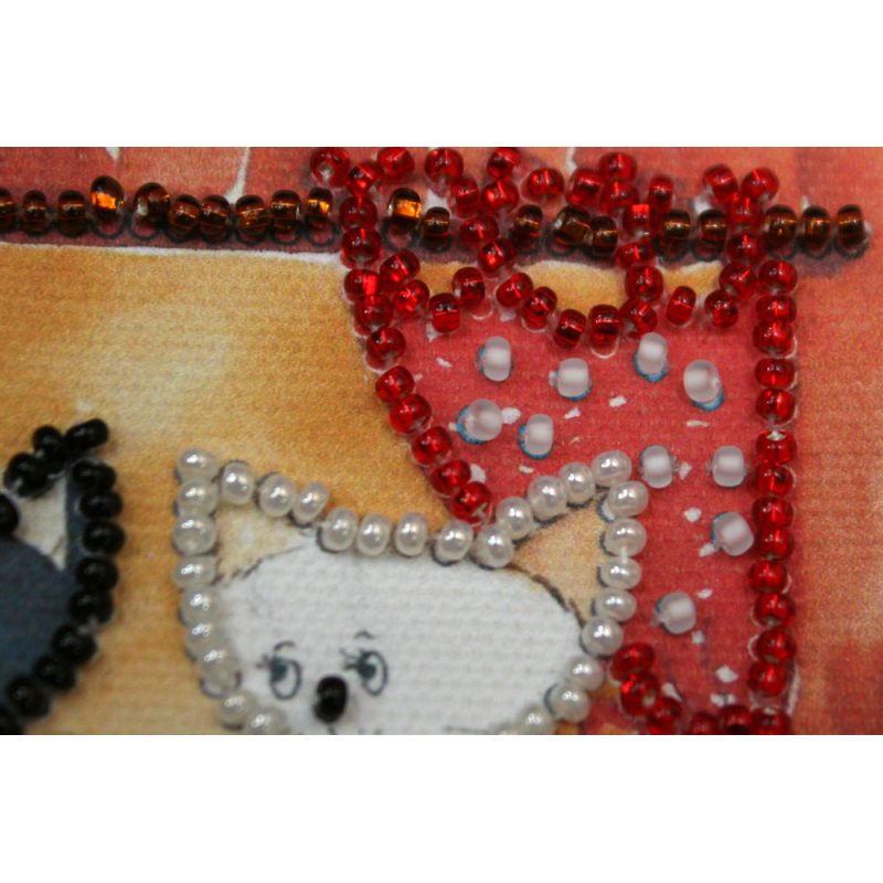 Magnets Bead embroidery kit Catty tea time