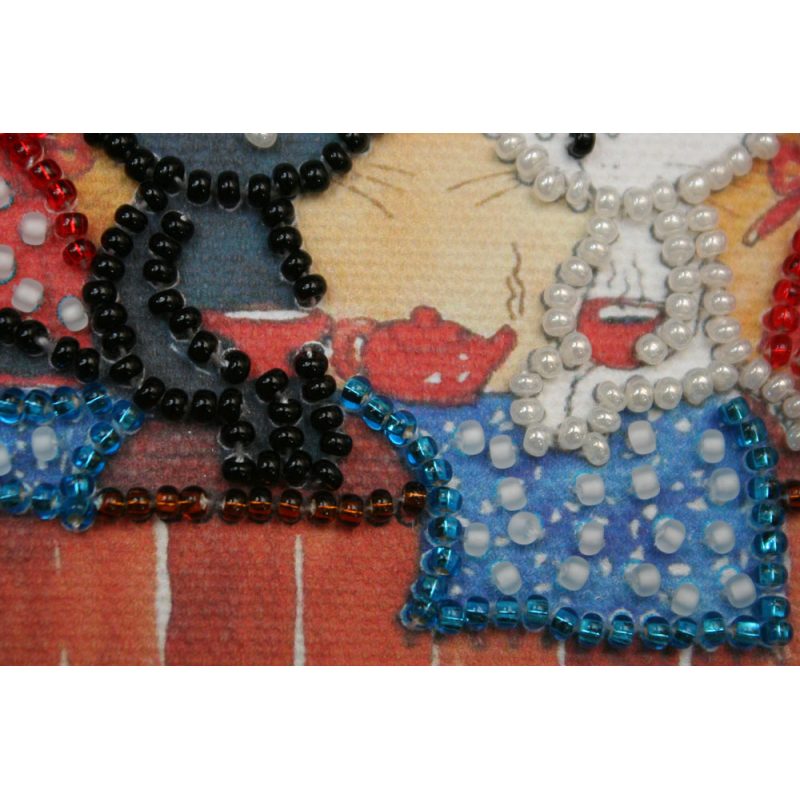 Magnets Bead embroidery kit Catty tea time