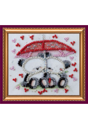 Magnets Bead embroidery kit Bears under umbrella