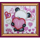 Magnets Bead embroidery kit Bear and hearts