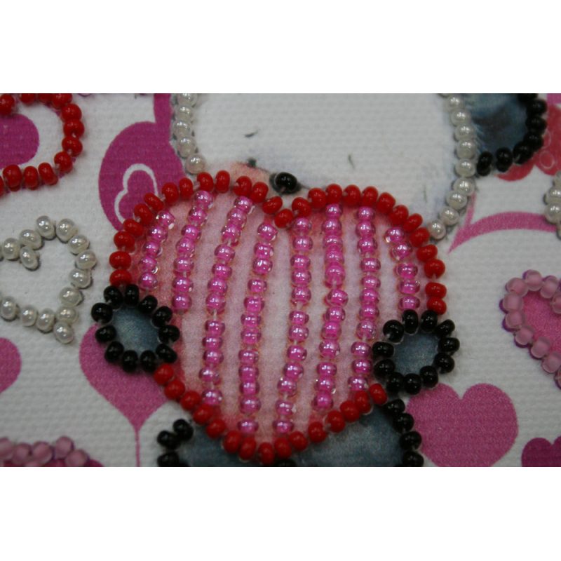 Magnets Bead embroidery kit Bear and hearts