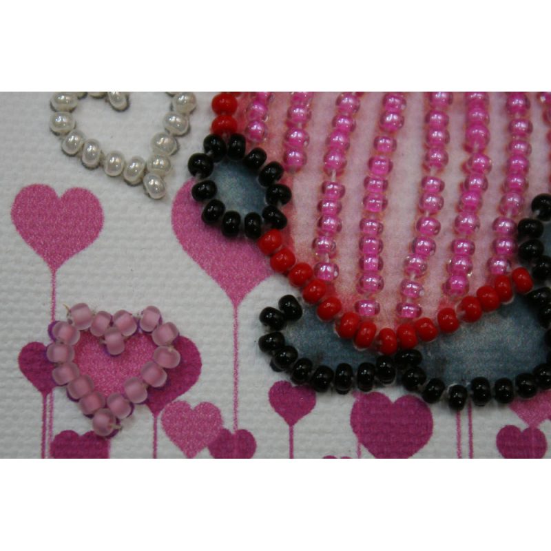 Magnets Bead embroidery kit Bear and hearts