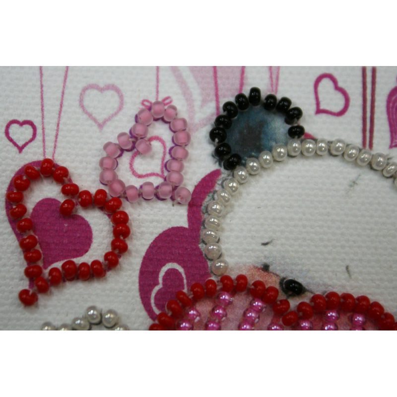 Magnets Bead embroidery kit Bear and hearts