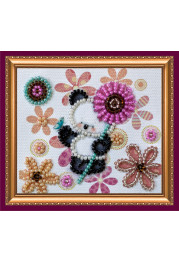 Magnets Bead embroidery kit Bear and flowers