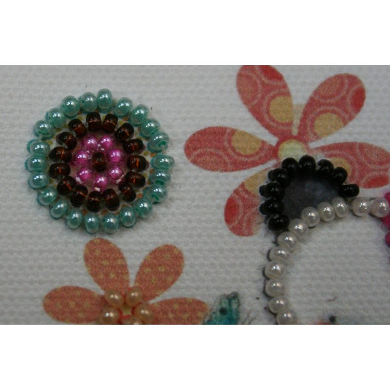 Magnets Bead embroidery kit Bear and flowers