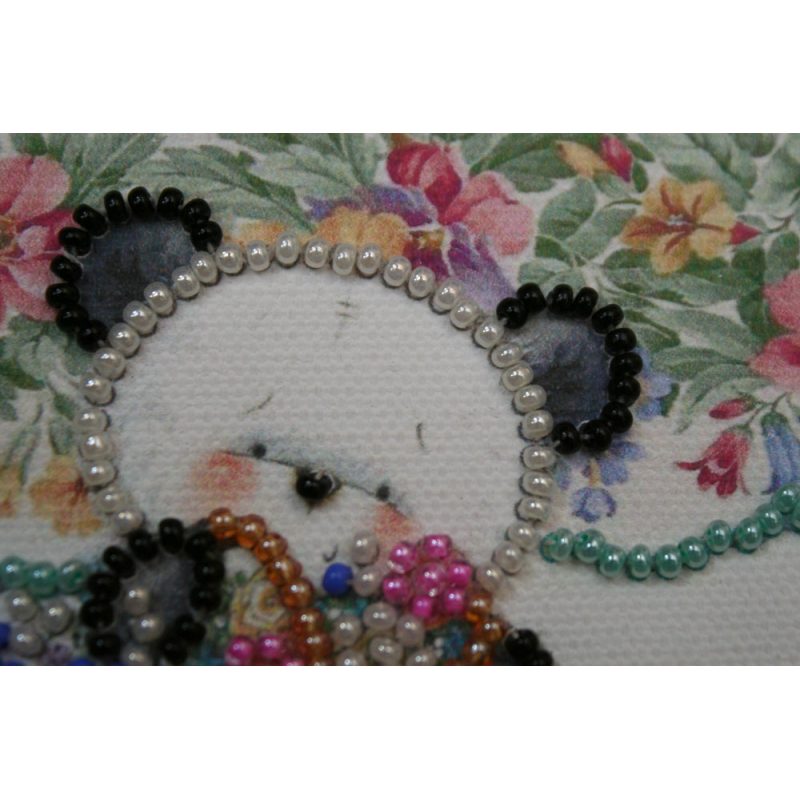 Magnets Bead embroidery kit Bear and Forget-me-not