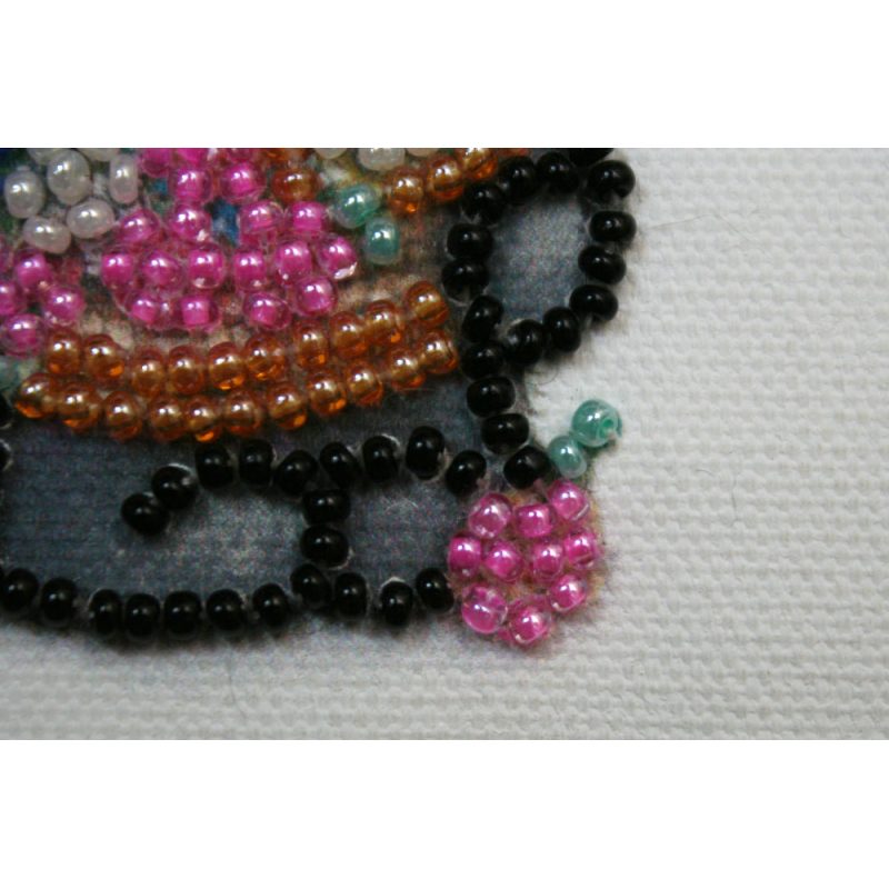 Magnets Bead embroidery kit Bear and Forget-me-not