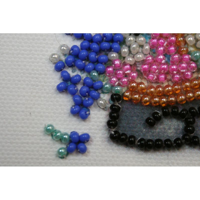 Magnets Bead embroidery kit Bear and Forget-me-not