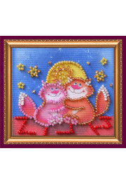 Magnets Bead embroidery kit Roof love