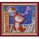 Magnets Bead embroidery kit Cat in love