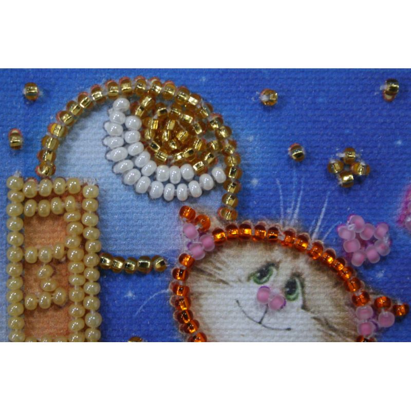 Magnets Bead embroidery kit Cat in love