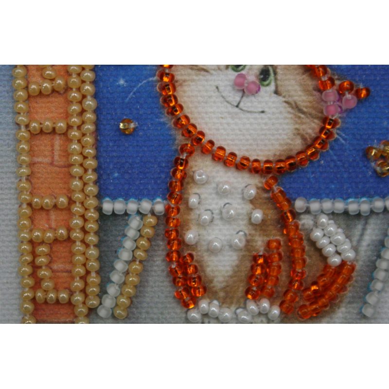 Magnets Bead embroidery kit Cat in love