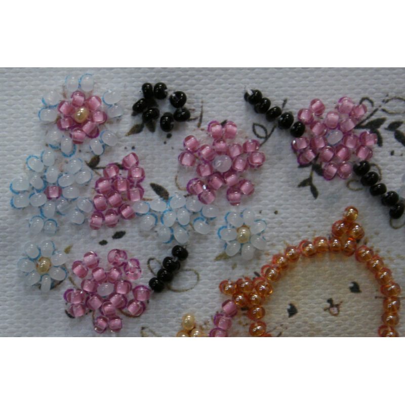 Magnets Bead embroidery kit Kittens in flowers