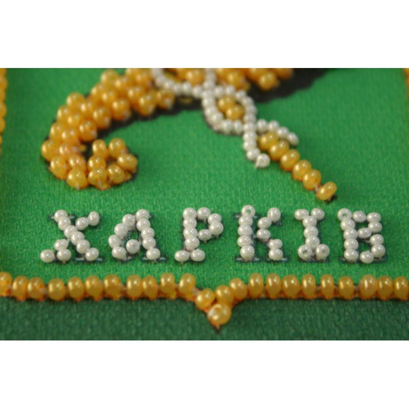 Magnets Bead embroidery kit Kharkiv's coat of arms