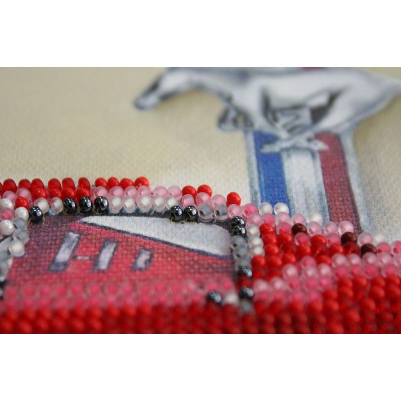 Mid-sized bead embroidery kit Ford Mustang 1967