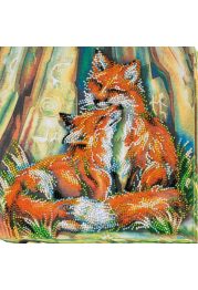 Mid-sized bead embroidery kit Small foxes