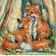 Mid-sized bead embroidery kit Small foxes