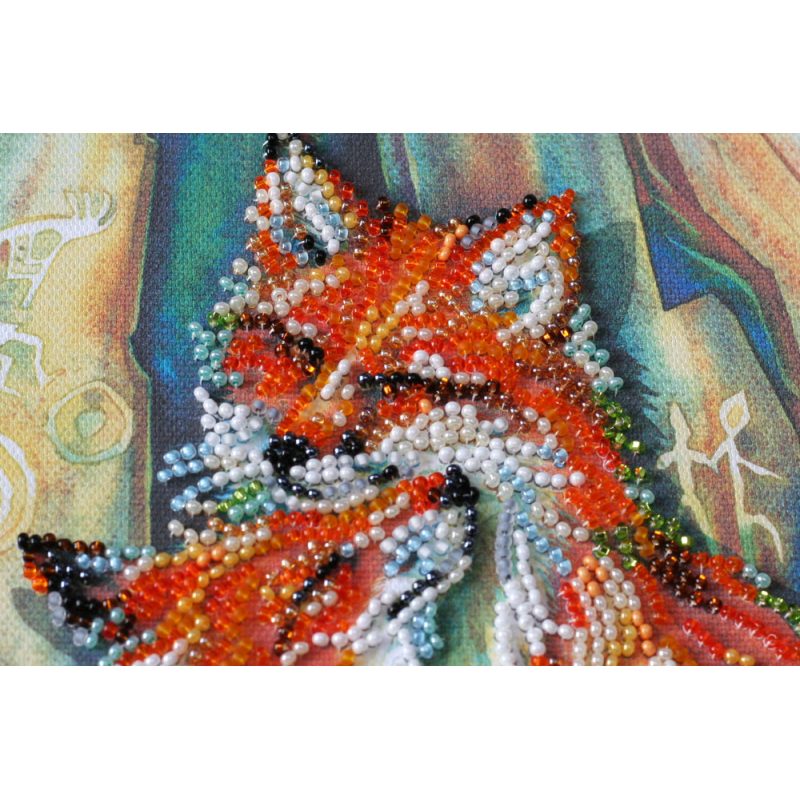 Mid-sized bead embroidery kit Small foxes