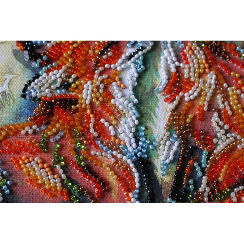 Mid-sized bead embroidery kit Small foxes