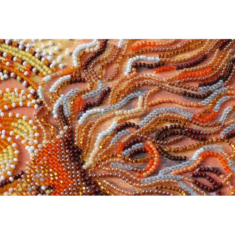 Mid-sized bead embroidery kit Sunny lion