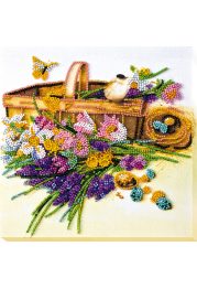 Mid-sized bead embroidery kit First flowers