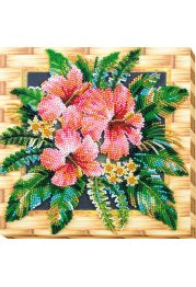 Mid-sized bead embroidery kit Tanzanian flowers