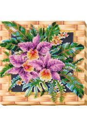 Mid-sized bead embroidery kit Cattleya