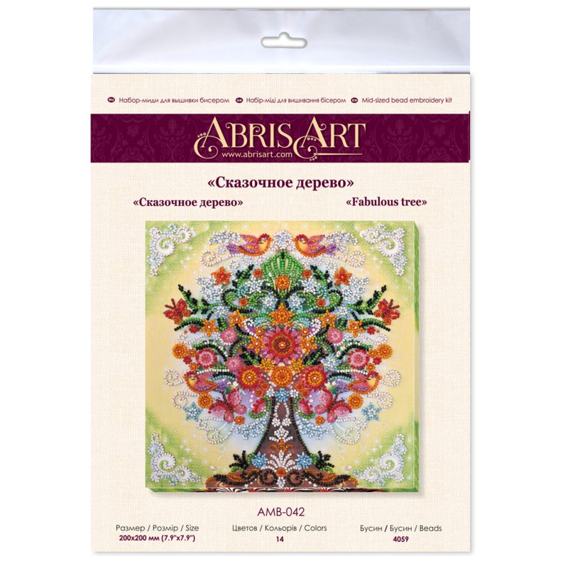 Mid-sized bead embroidery kit Fabulous tree