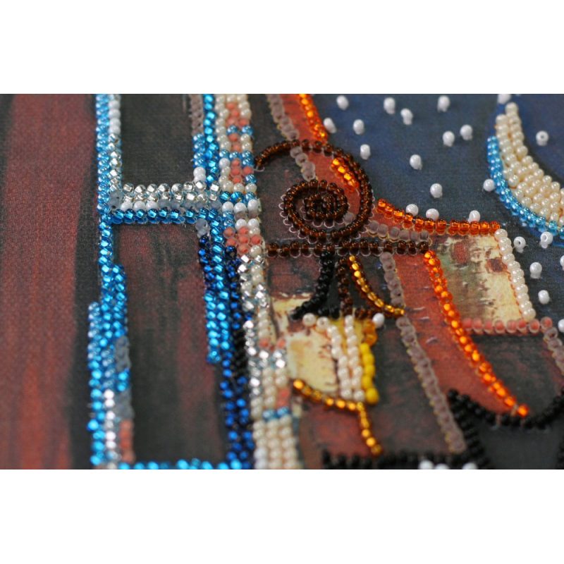 Mid-sized bead embroidery kit Cats at window