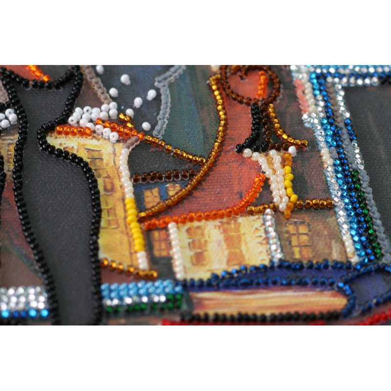 Mid-sized bead embroidery kit Cats at window
