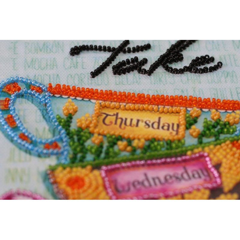 Mid-sized bead embroidery kit Coffee break